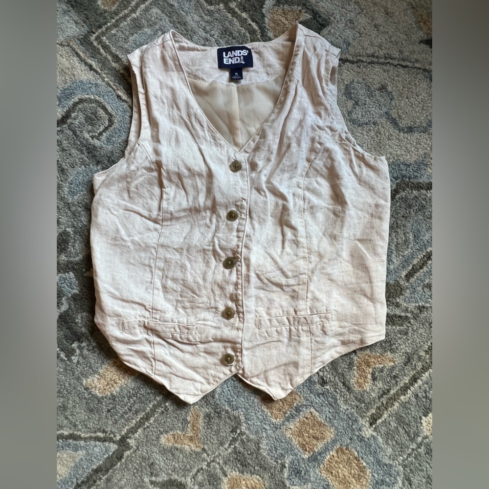 Lands' End Linen Vest - Picture 3 of 4